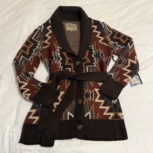 Powder River Outfitters Brown Cardigan Sweater • Size L